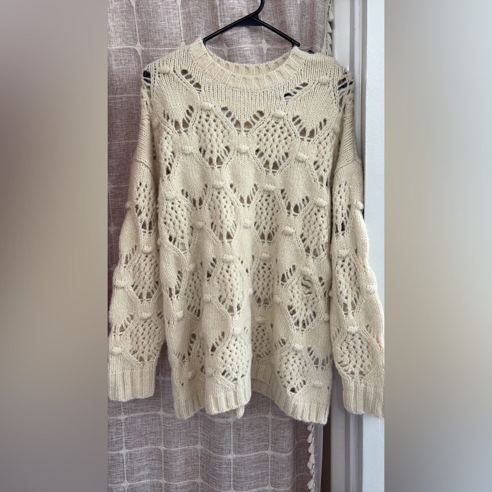 American Eagle Outfitters Cream Knit Sweater